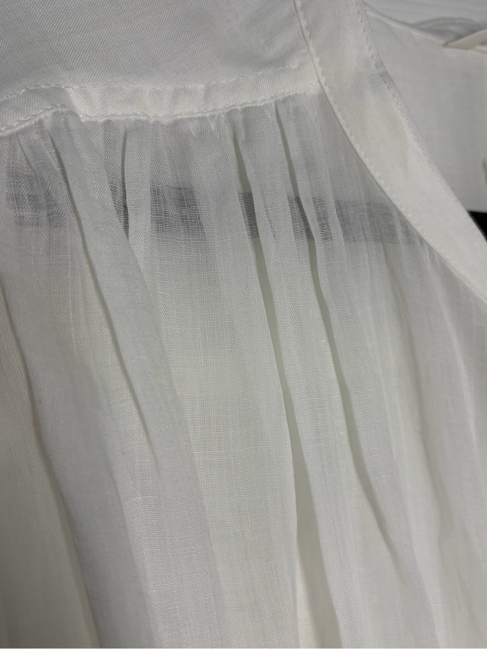 H&M White Sheer Button-Front Blouse With Voluminous Sleeves, NWT - Picture 4 of 8